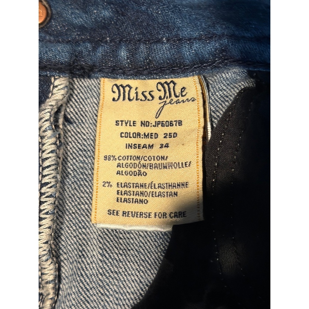 Miss Me Embellished Bling Bootcut Jeans Low Rise 28x34 (28x30) Western Y2K BKE - Picture 5 of 11
